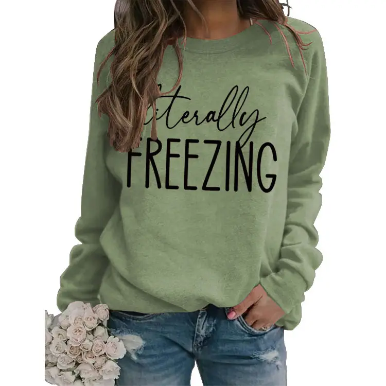 Green "Literally Freezing" Pullover Sweatshirt - Image 18
