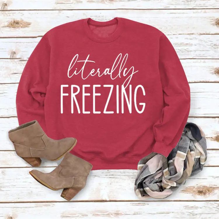 Green "Literally Freezing" Pullover Sweatshirt - Image 11