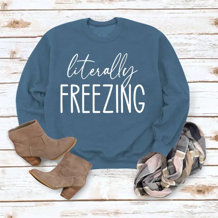 Green "Literally Freezing" Pullover Sweatshirt - Image 13