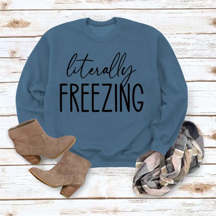 Green "Literally Freezing" Pullover Sweatshirt - Image 14