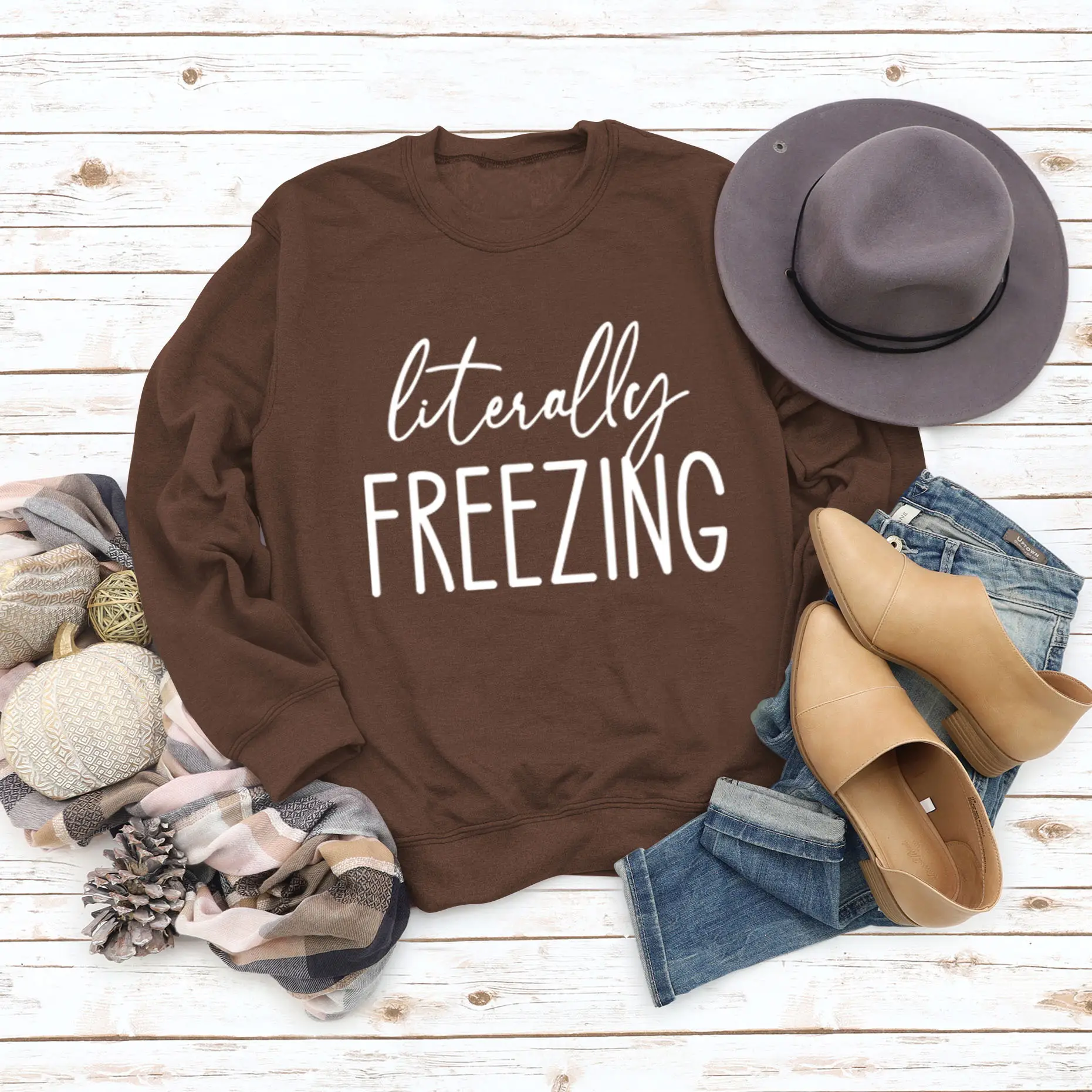 Green "Literally Freezing" Pullover Sweatshirt - Image 15