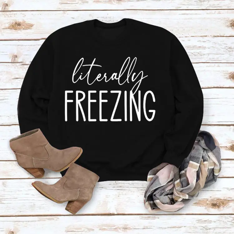 Green "Literally Freezing" Pullover Sweatshirt - Image 2