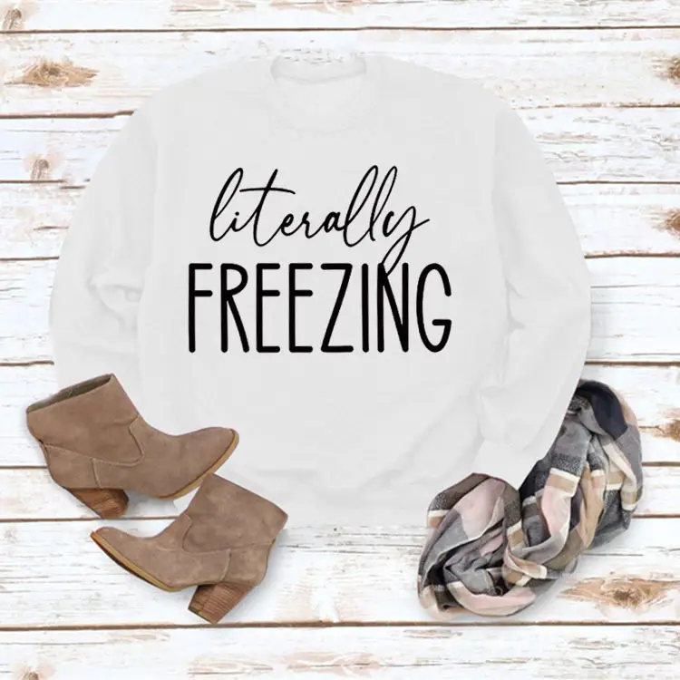 Green "Literally Freezing" Pullover Sweatshirt - Image 3