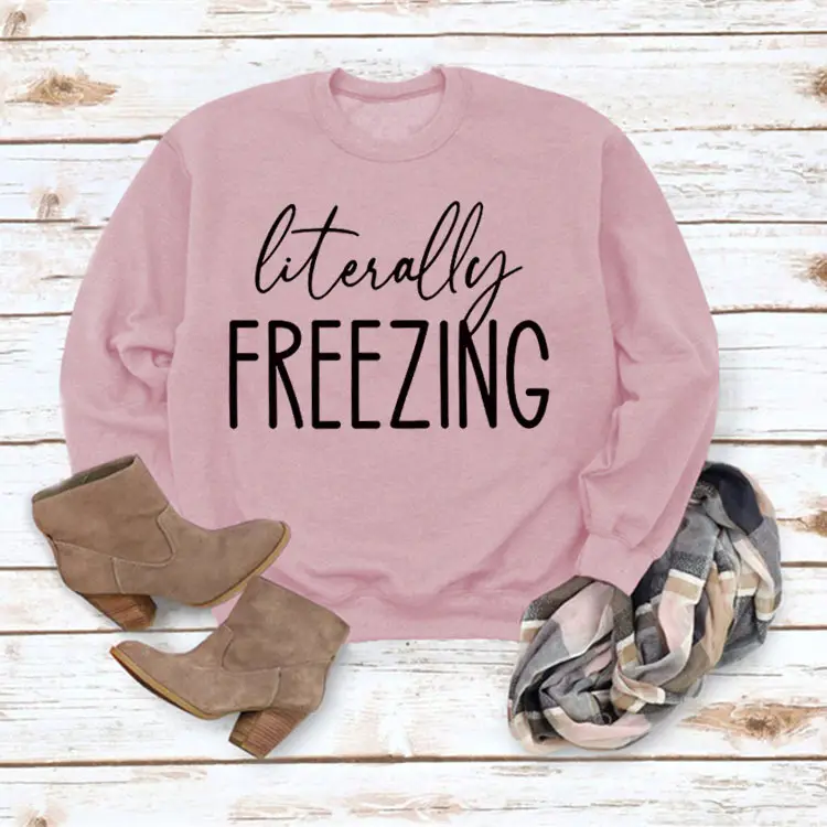 Green "Literally Freezing" Pullover Sweatshirt - Image 4