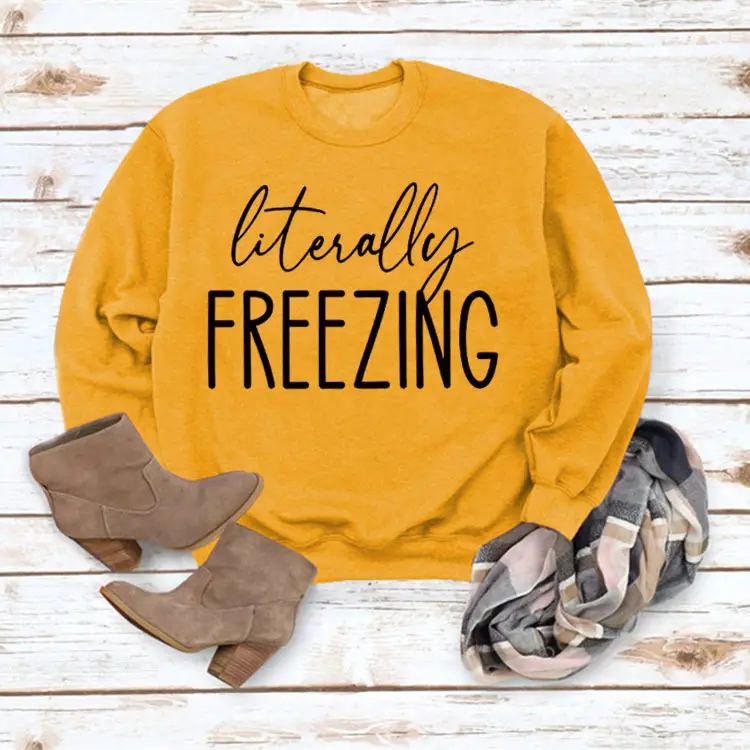 Green "Literally Freezing" Pullover Sweatshirt - Image 5