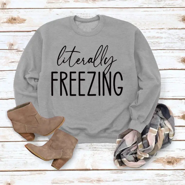Green "Literally Freezing" Pullover Sweatshirt - Image 6