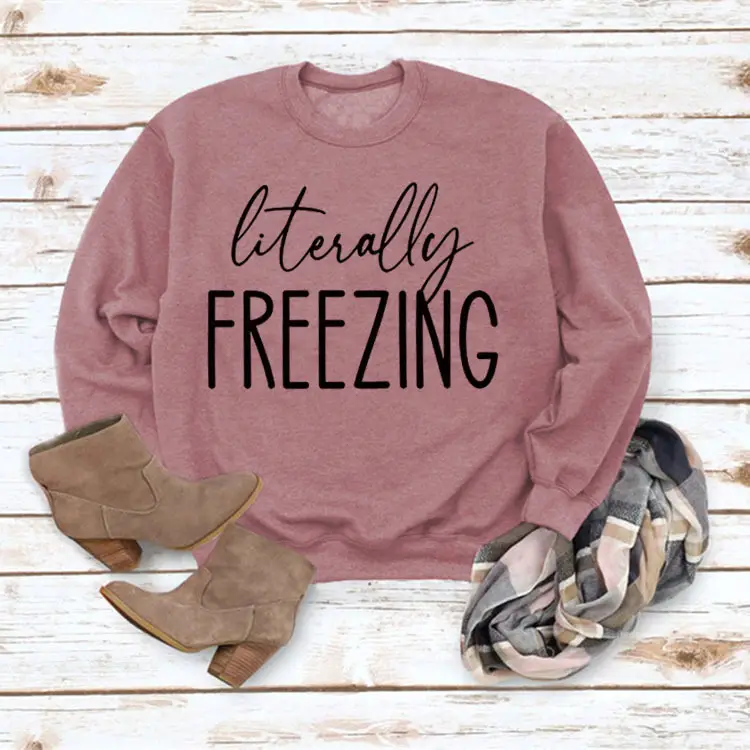 Green "Literally Freezing" Pullover Sweatshirt - Image 9