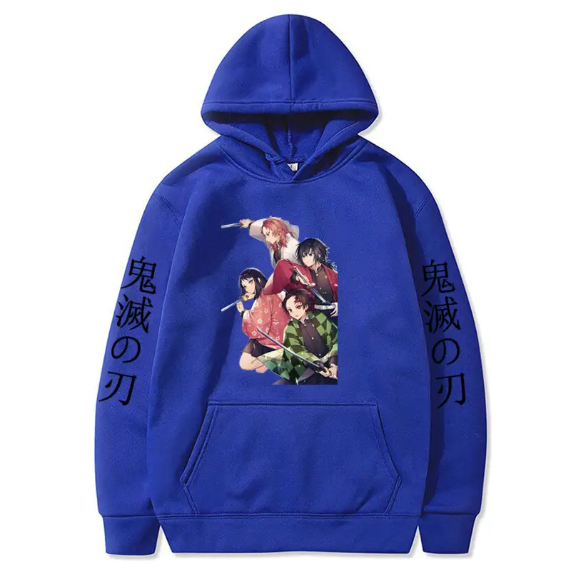 Anime Ghost Fleece Hoodie Grey Autumn Winter - Image 18