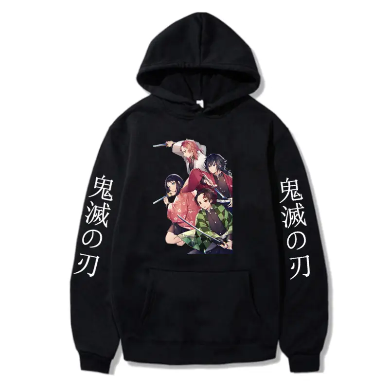 Anime Ghost Fleece Hoodie Grey Autumn Winter - Image 13