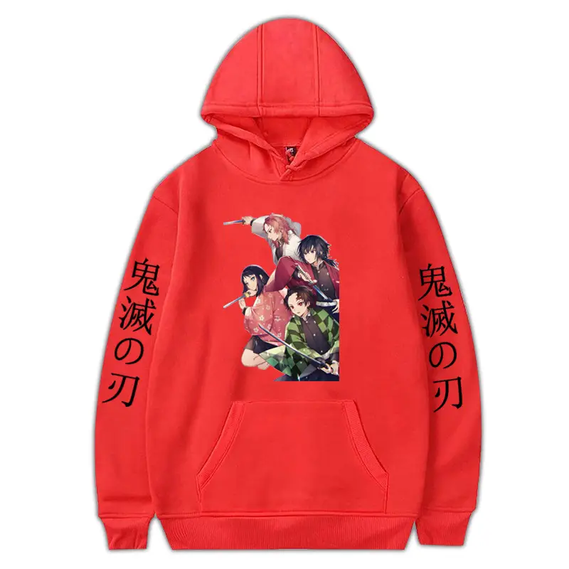 Anime Ghost Fleece Hoodie Grey Autumn Winter - Image 16