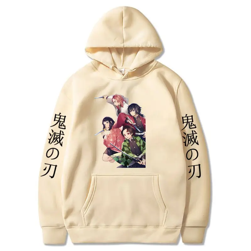 Anime Ghost Fleece Hoodie Grey Autumn Winter - Image 17