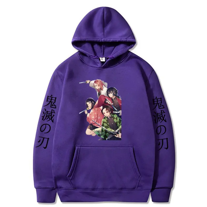 Anime Ghost Fleece Hoodie Grey Autumn Winter - Image 19