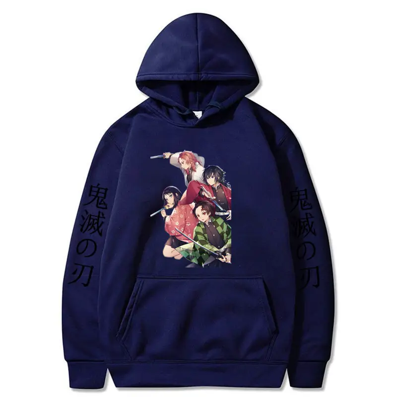 Anime Ghost Fleece Hoodie Grey Autumn Winter - Image 20
