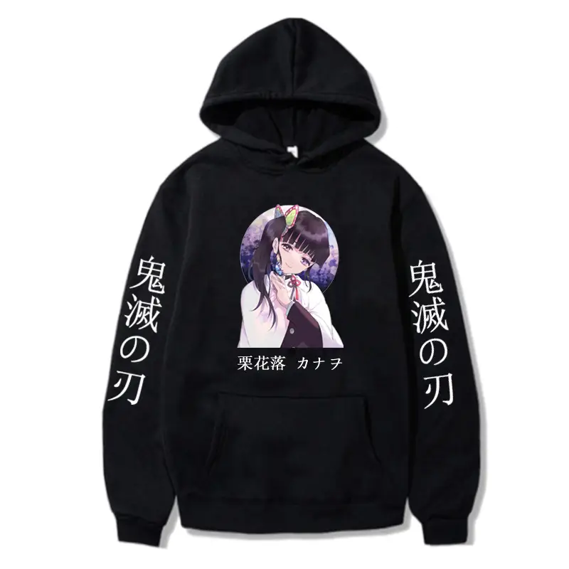 Anime Ghost Fleece Hoodie Grey Autumn Winter - Image 3