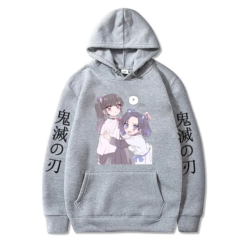Anime Ghost Fleece Hoodie Grey Autumn Winter - Image 33