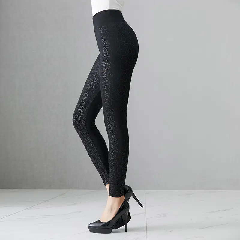 Thin Black High Waist Cropped Leggings for Women - Image 3
