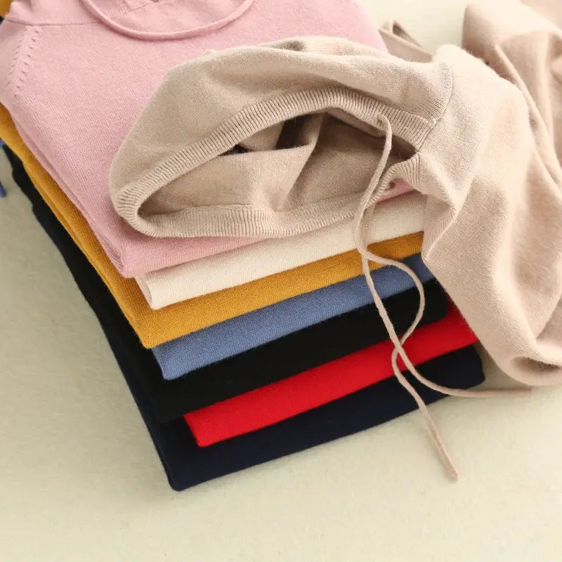 Women Pink Hooded Long Sleeve Sweater Hoodie
