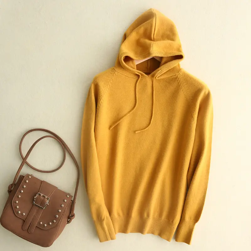 Women Pink Hooded Long Sleeve Sweater Hoodie