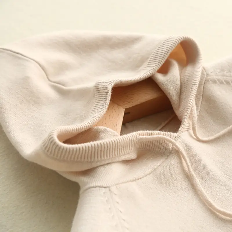 Women Pink Hooded Long Sleeve Sweater Hoodie
