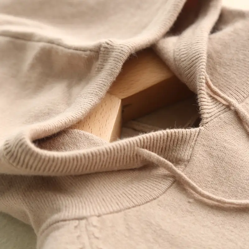 Women Pink Hooded Long Sleeve Sweater Hoodie