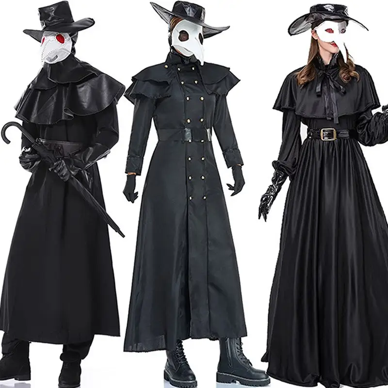 2023 Dark Dungeon Couple Plague Doctor Costume Bird Mouth Medieval Punk - Image 5