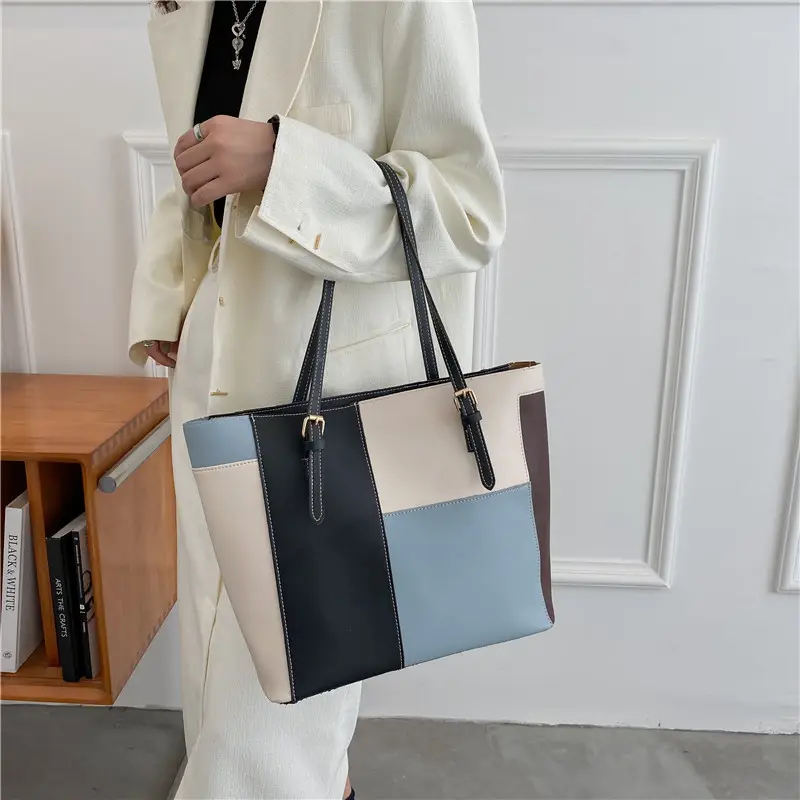 Women's PU Soft Handbag Black Pink White 2021 - Image 4