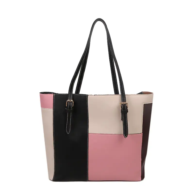 Women's PU Soft Handbag Black Pink White 2021 - Image 7