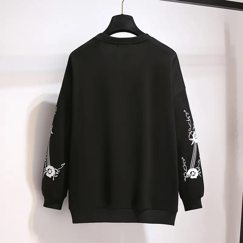 Women's Fat Body Fat Printed Long Sleeve Top White - Image 6