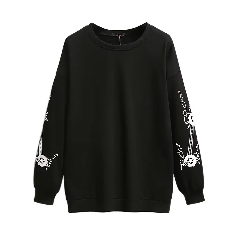 Women's Fat Body Fat Printed Long Sleeve Top White - Image 7