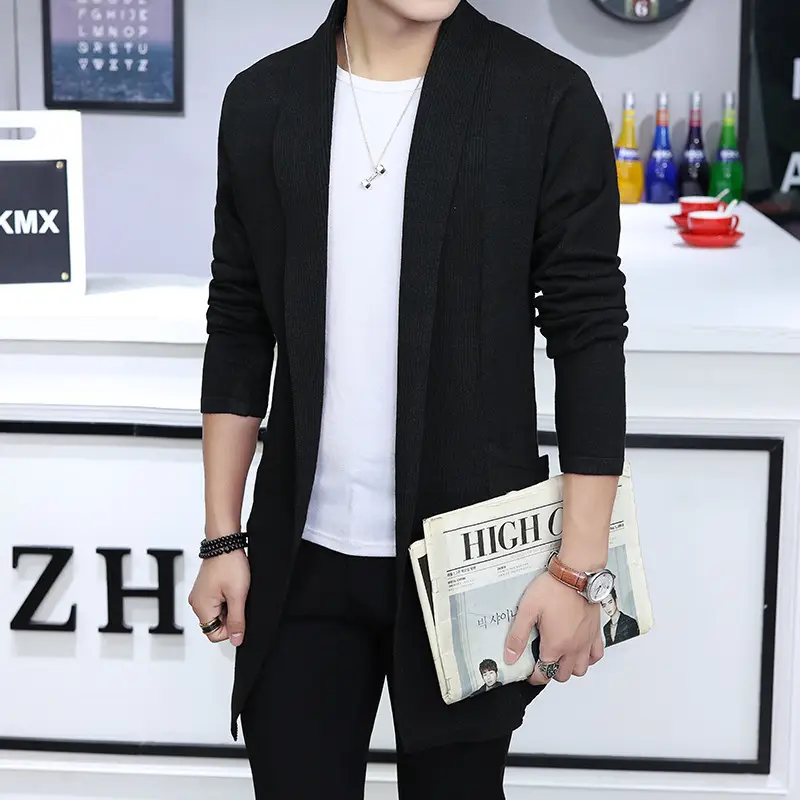 Men's Maroon Korean Style Slim Fit Windbreaker Cardigan - Image 7