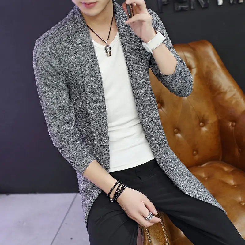Men's Maroon Korean Style Slim Fit Windbreaker Cardigan - Image 9
