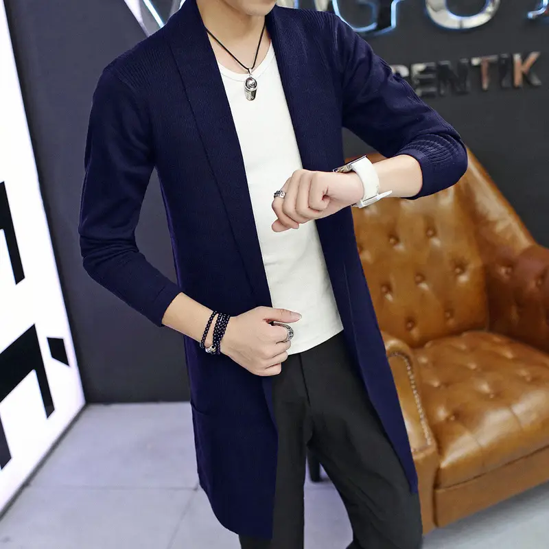 Men's Maroon Korean Style Slim Fit Windbreaker Cardigan - Image 5