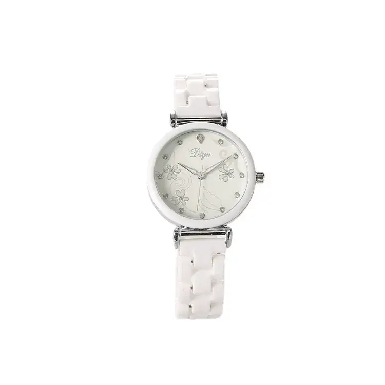 Women's Camellia Rose Gold Watch White Strap - Image 8