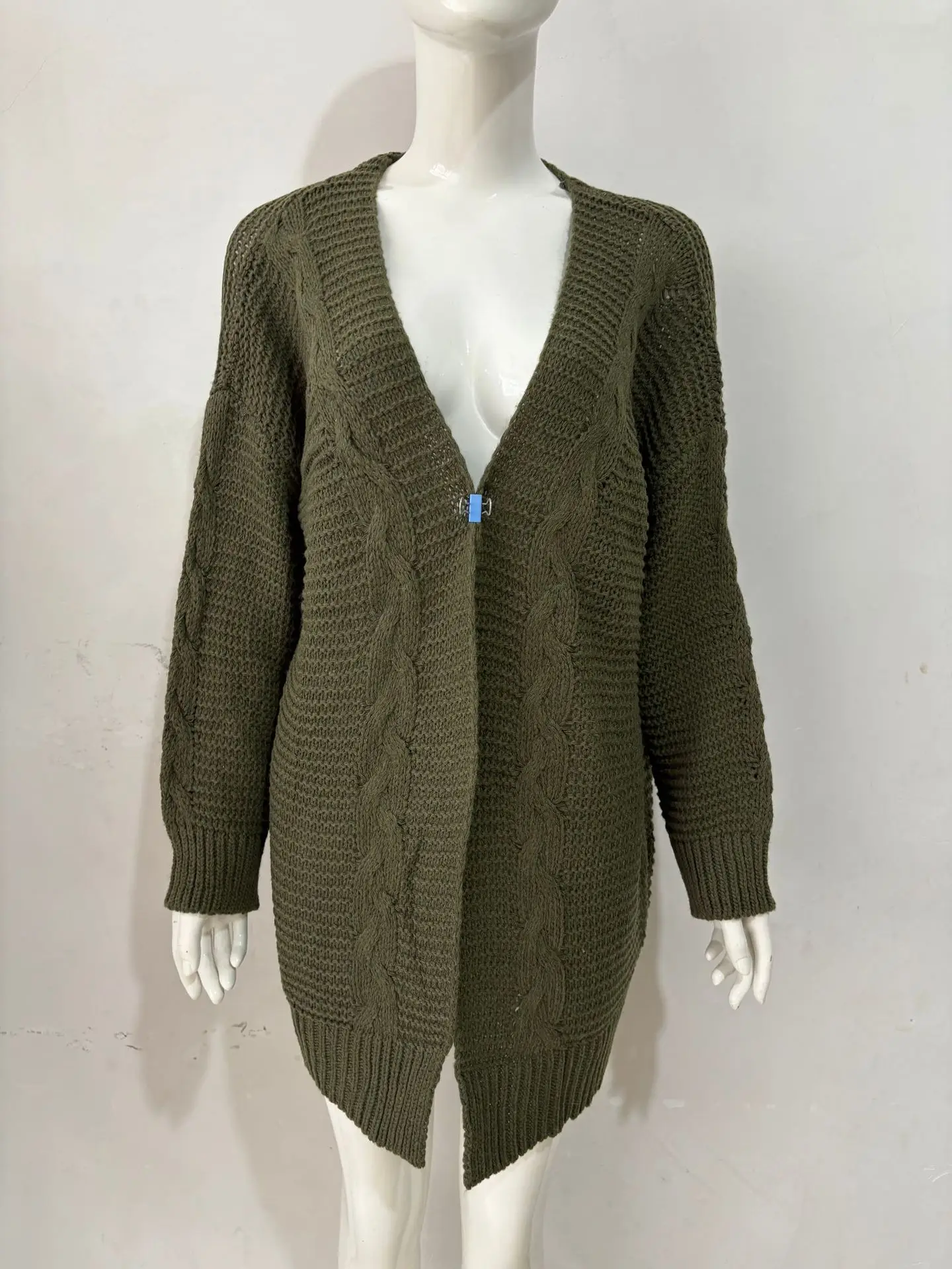 Women's Thick-Knit Twist Knit Cardigan Sweater — feature 10
