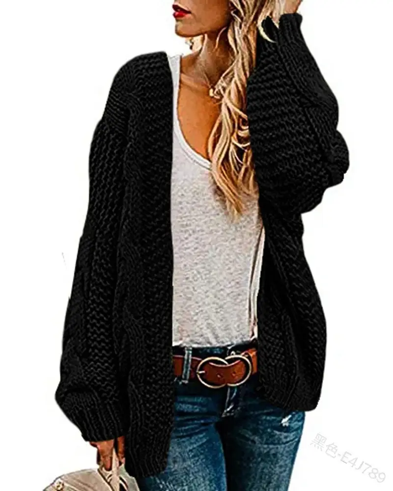 Women's Thick-Knit Twist Knit Cardigan Sweater - Image 5