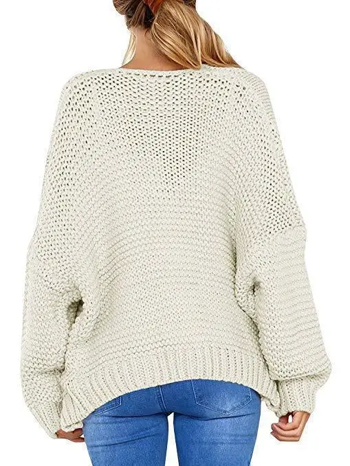 Women's Thick-Knit Twist Knit Cardigan Sweater - Image 6