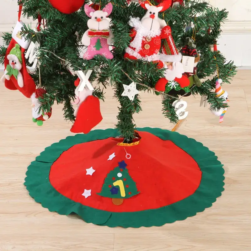 Mei Shen RQAa210 Christmas Tree Dress 60cm Small Wave Green Edge Applique Tree - Image 2