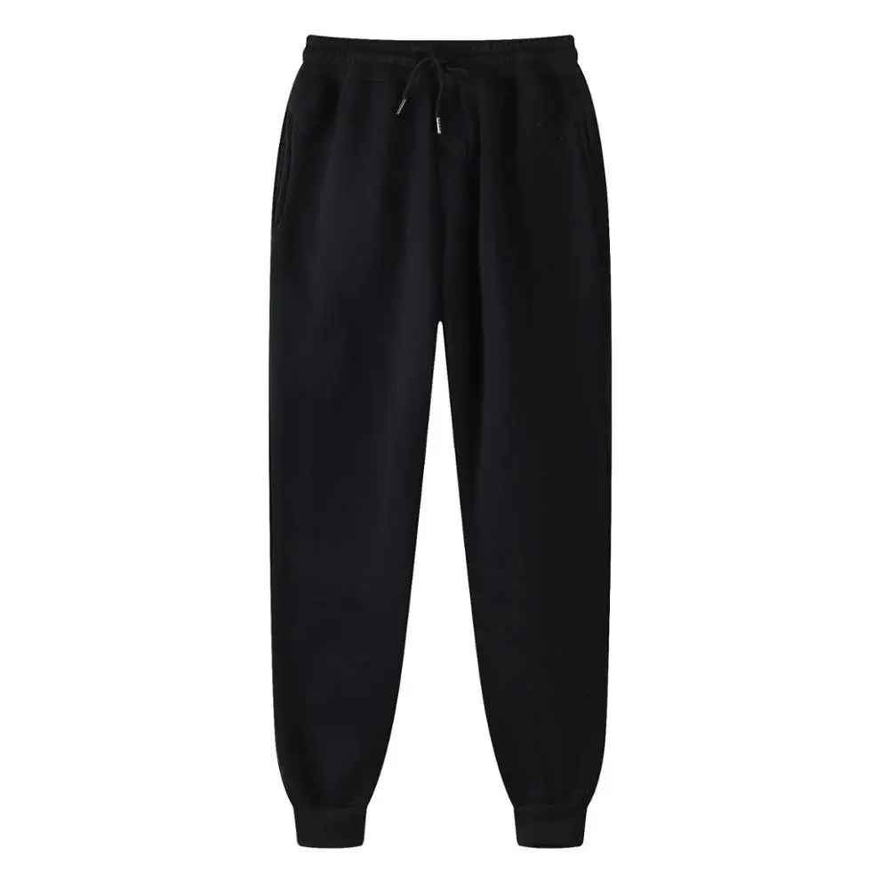 Men's Beige Cotton Sweatpants Slim Fit Casual Sports Wear