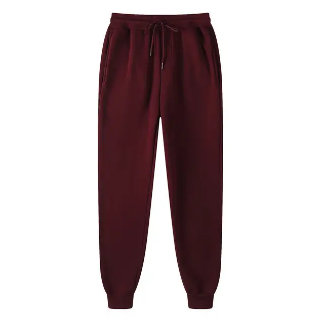 Men's Beige Cotton Sweatpants Slim Fit Casual Sports Wear