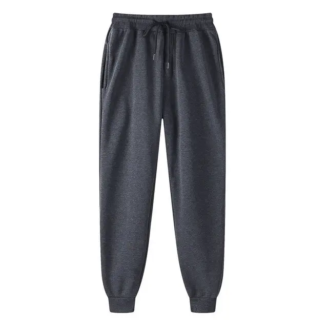Men's Beige Cotton Sweatpants Slim Fit Casual Sports Wear