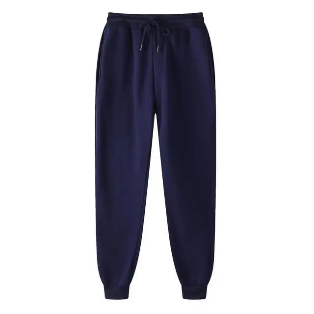 Men's Beige Cotton Sweatpants Slim Fit Casual Sports Wear