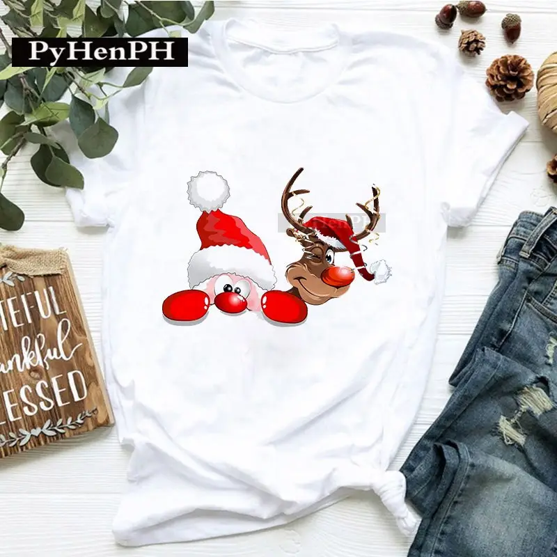 Merry Christmas T-shirt for Kids Family Photo Print White - Image 26