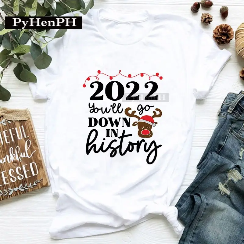 Merry Christmas T-shirt for Kids Family Photo Print White - Image 13