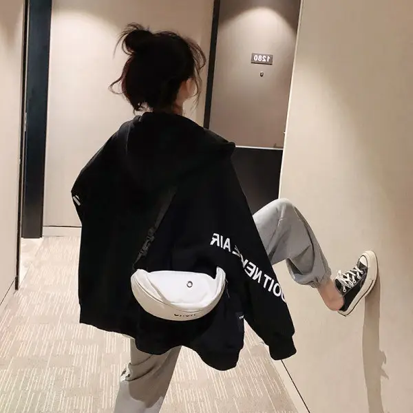 Women's Korean Style Loose Fit Cardigan Sweatshirt Set - Image 6