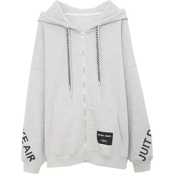 Women's Korean Style Loose Fit Cardigan Sweatshirt Set - Image 7