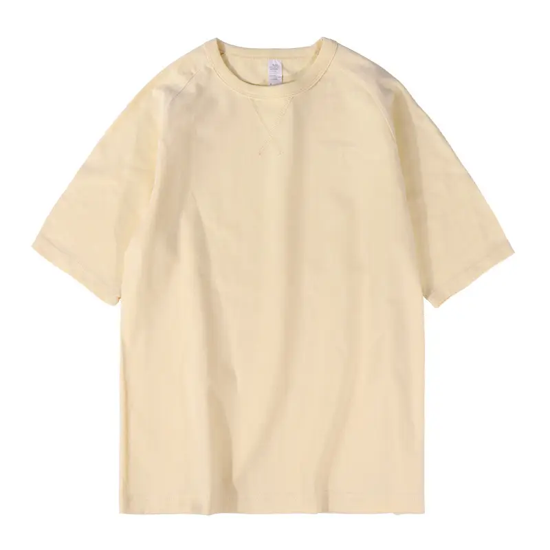 Men Cotton T-Shirt Beige 250g Unstitched - Image 11