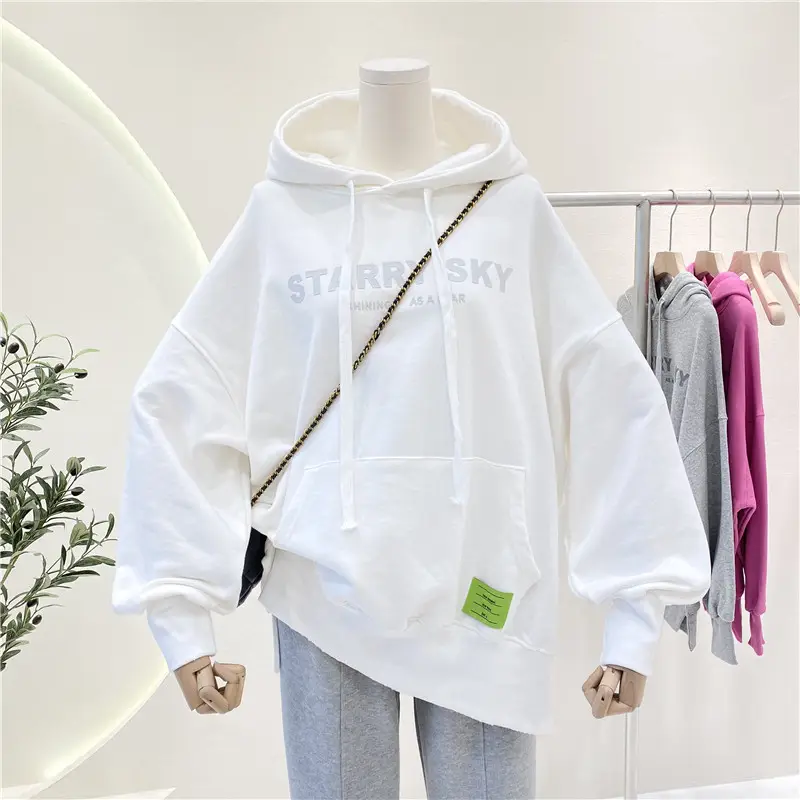 Women Pink Hoodie Sweatshirt Loose Fit Plus Size 2026 - Image 7