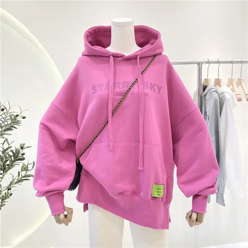 Women Pink Hoodie Sweatshirt Loose Fit Plus Size 2026 - Image 10