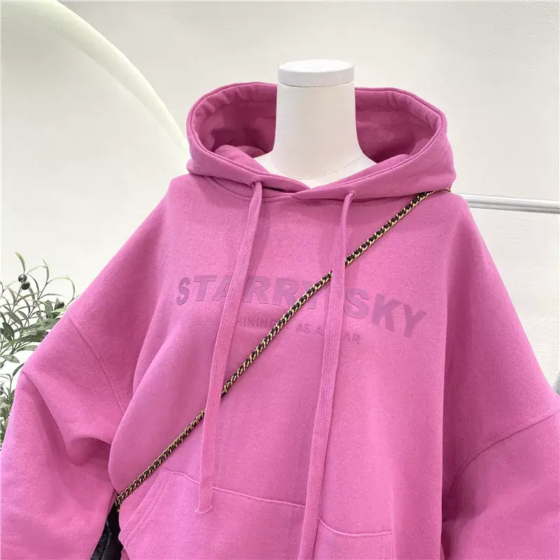 Women Pink Hoodie Sweatshirt Loose Fit Plus Size 2026 — feature 29