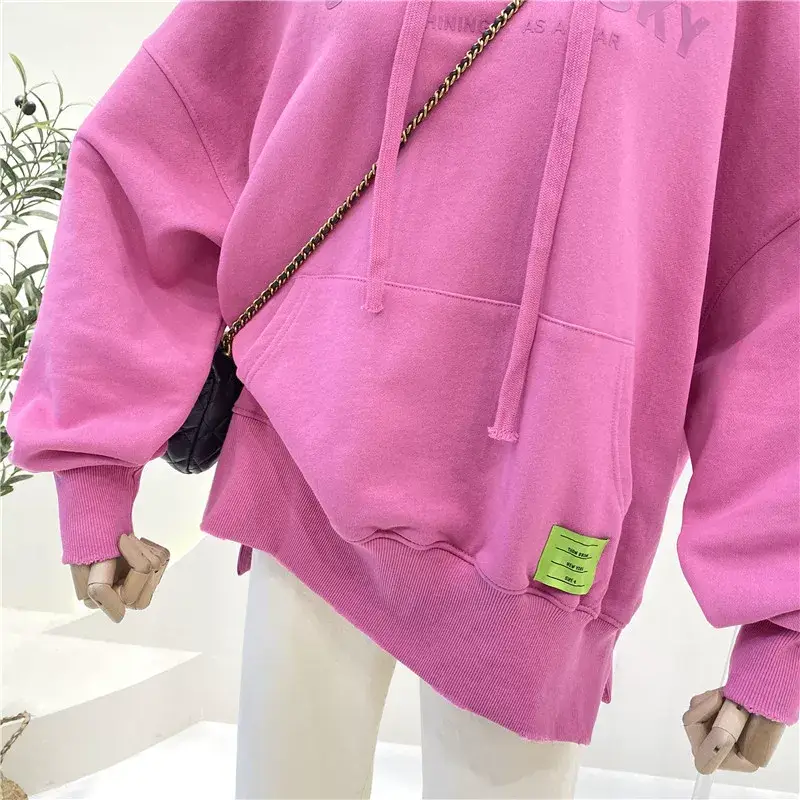 Women Pink Hoodie Sweatshirt Loose Fit Plus Size 2026 — feature 32